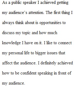 Public Speaking Journal Entry